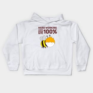 Hard Working Always Give 100% Boy Kids Hoodie